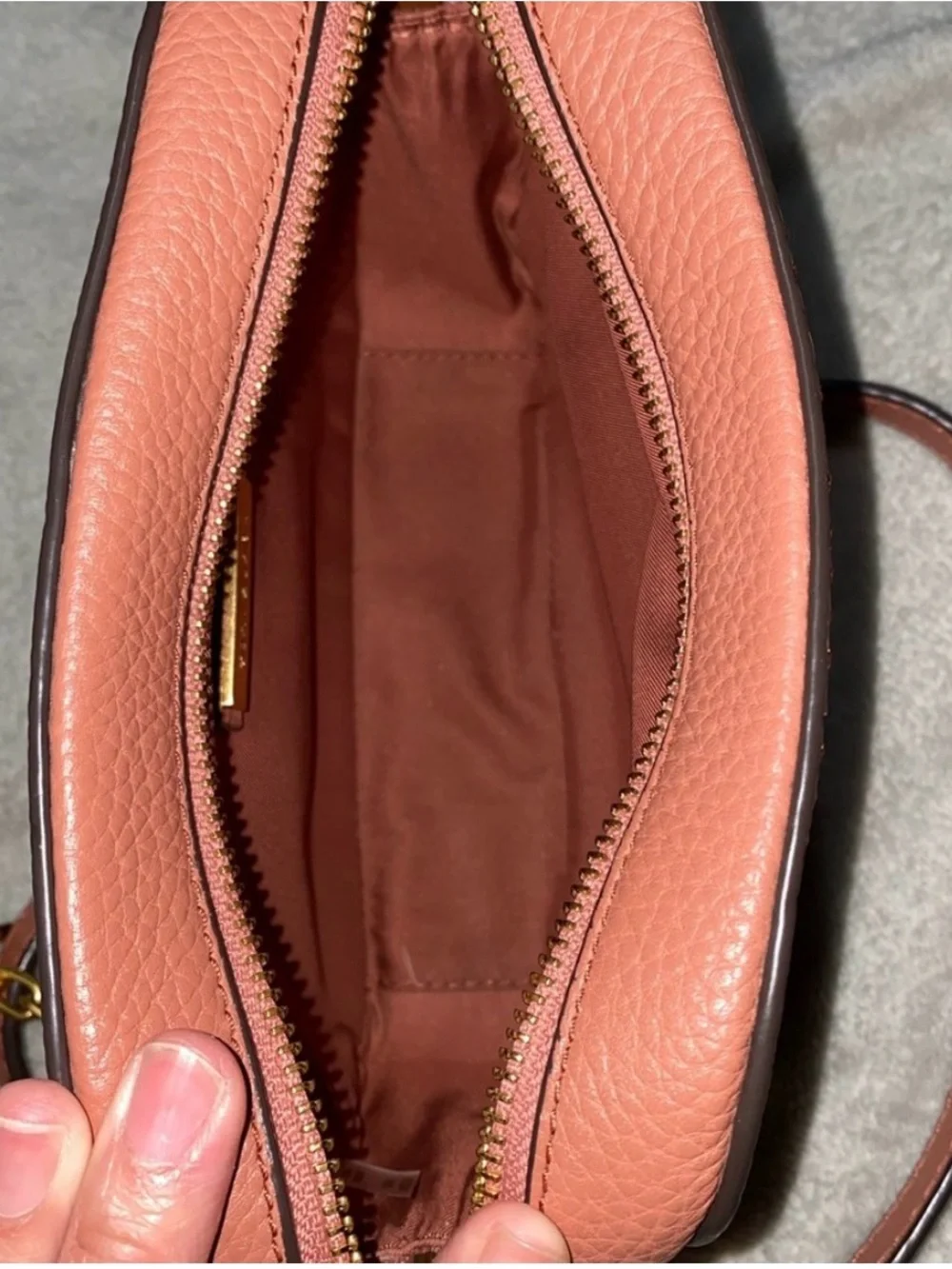 Tory Burch Pebbled Leather Crossbody in Terracotta